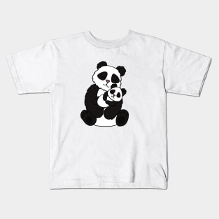 Cute Panda Bear Love Mom and Cub Kids T-Shirt